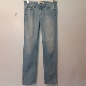 Abercrombie & Fitch Jeans Size 6R W28 L33 Womens Skinny Low Rise Blue Whiskers